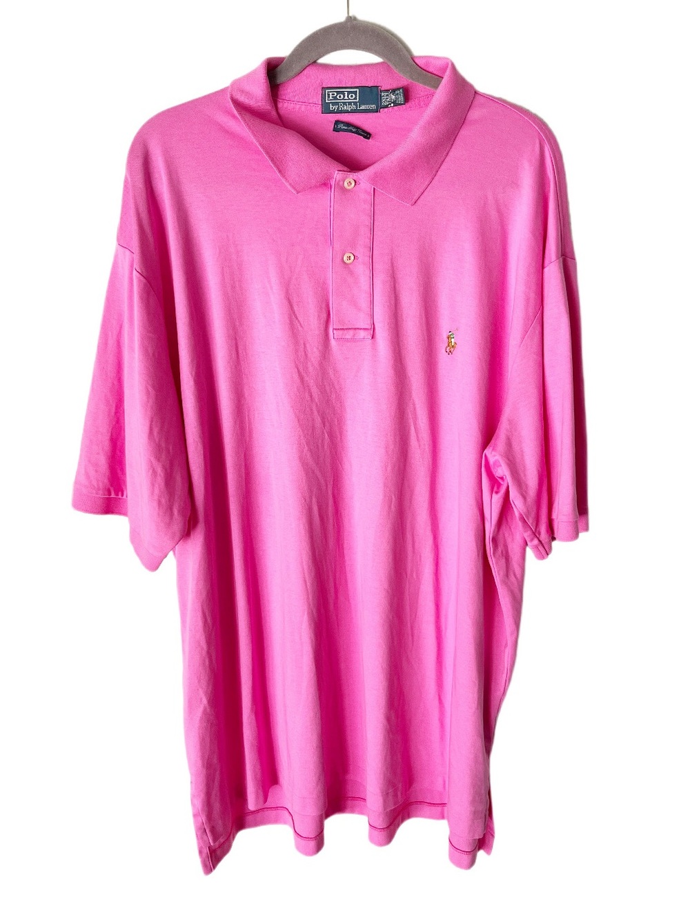 Polo by Ralph Lauren Hot Pink Classic Polo Shirt 2XLT Tall Pima Soft Touch Prep